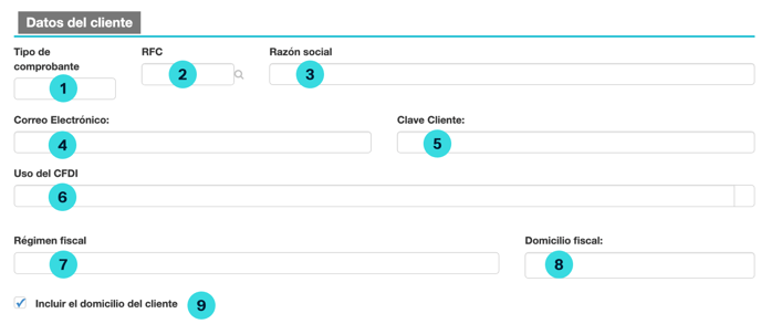datos del cliente