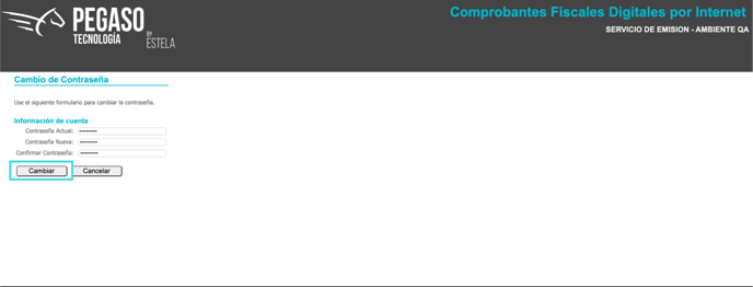 enviar formulario cambio contraseña